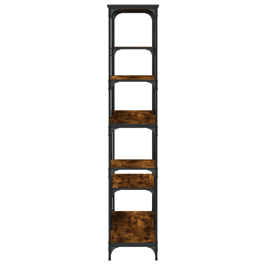 Bookshelf Smoked Oak 99x35.5x176 cm Engineered Wood and Steel